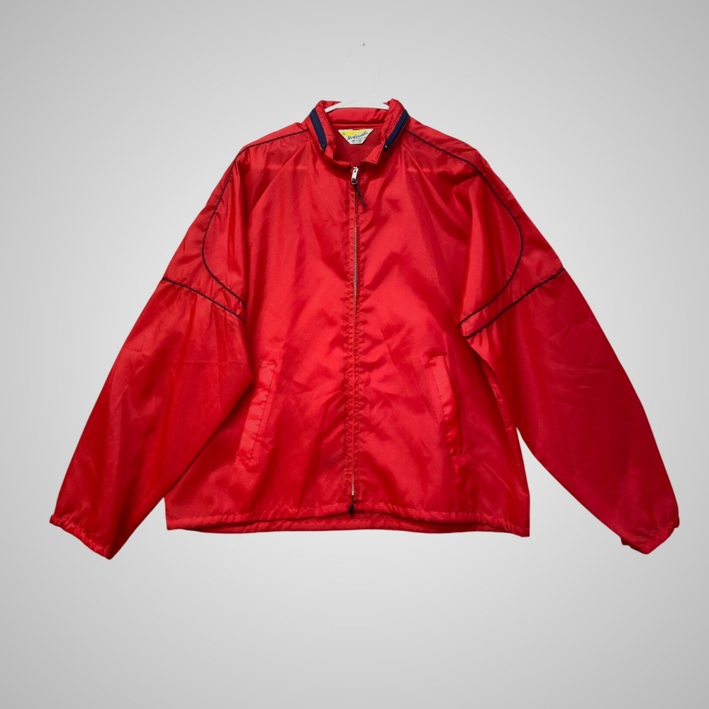 Surferville Windbreaker Mens XL Red Vintage Skateboarder‎ Nylon Full Zip Jacket